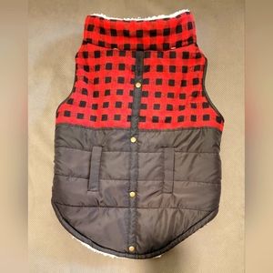 XL Plaid Flannel Lumberjack Sherpa Dog Coat.